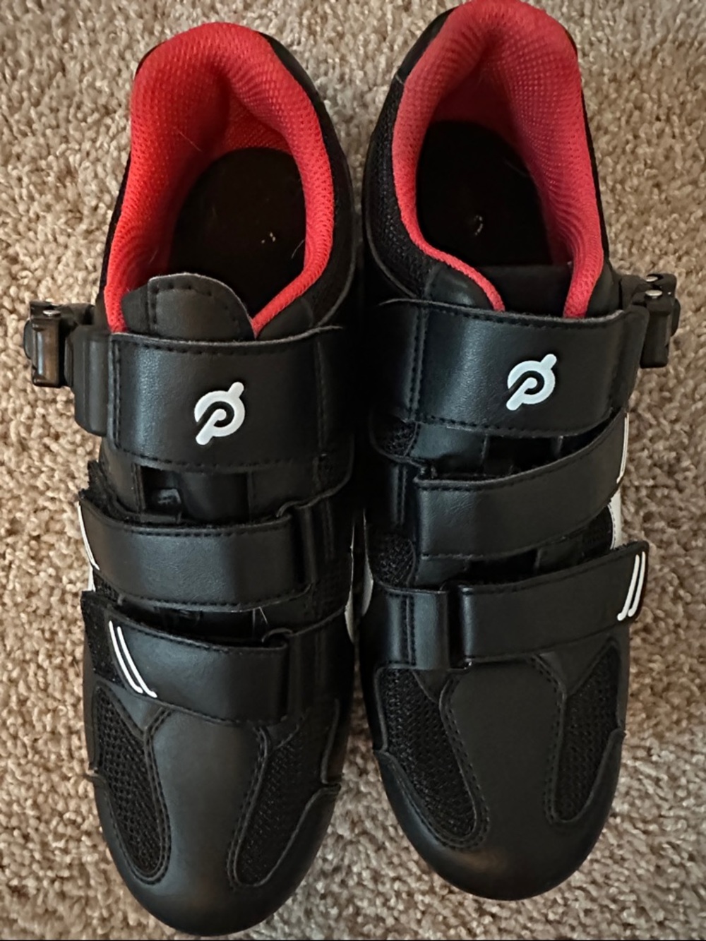 Peloton Cycling Sneakers - Black with Red Lining and White Accent - Picture 4 of 5